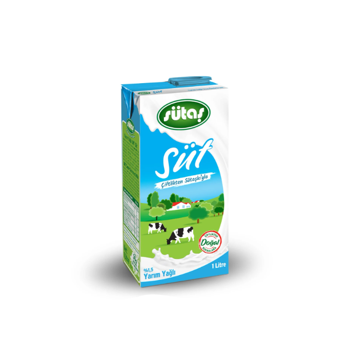 SÜTAŞ SÜT YARIM YAĞLI 1 LT