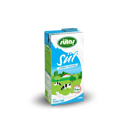 SÜTAŞ SÜT YARIM YAĞLI 1 LT