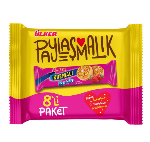 ÜLKER KREMALI RONDO ÇİLEKLİ 8Lİ PAKET 488 GR