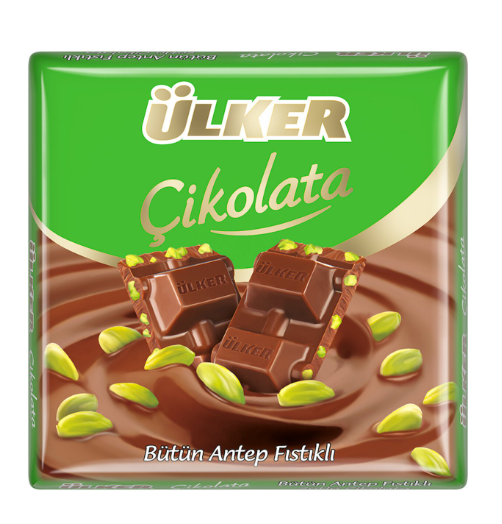 ÜLKER ÇİKOLATA FISTIKLI KARE 65 GR