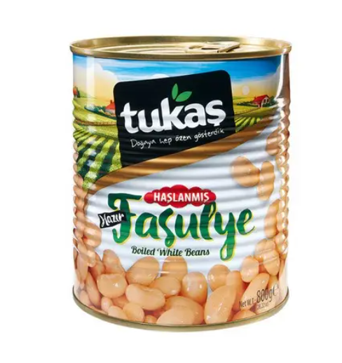 TUKAŞ HAŞLANMIŞ FASULYE 800 GR