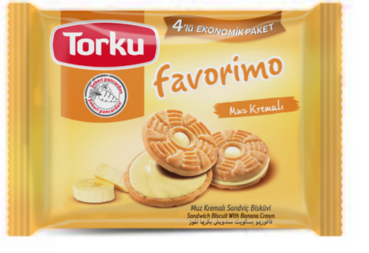 TORKU FAVORİMO MUZLU KREMALI BİSKÜVİ 4X61 GR