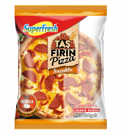 SUPERFRESH TAŞ FIRIN SUCUKLU PİZZA 410 GR