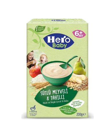 HERO SÜTLÜ KIRMIZI MEYV. 8 TAHLLİ 200 GR